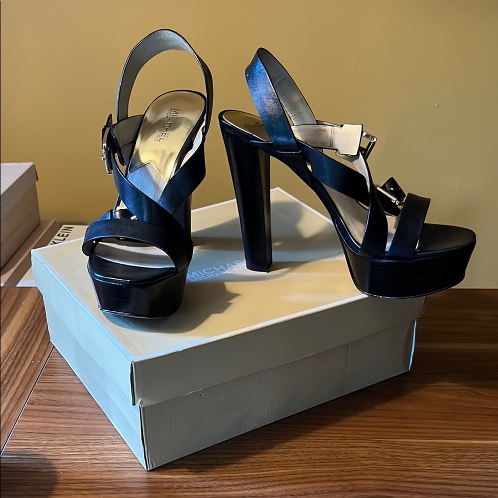 Michael Kors Glossy Black Platform Heels